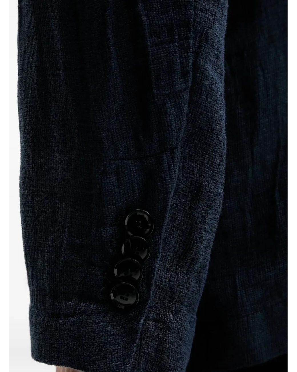 Barena Blue Double-Breasted Linen Blazer for men