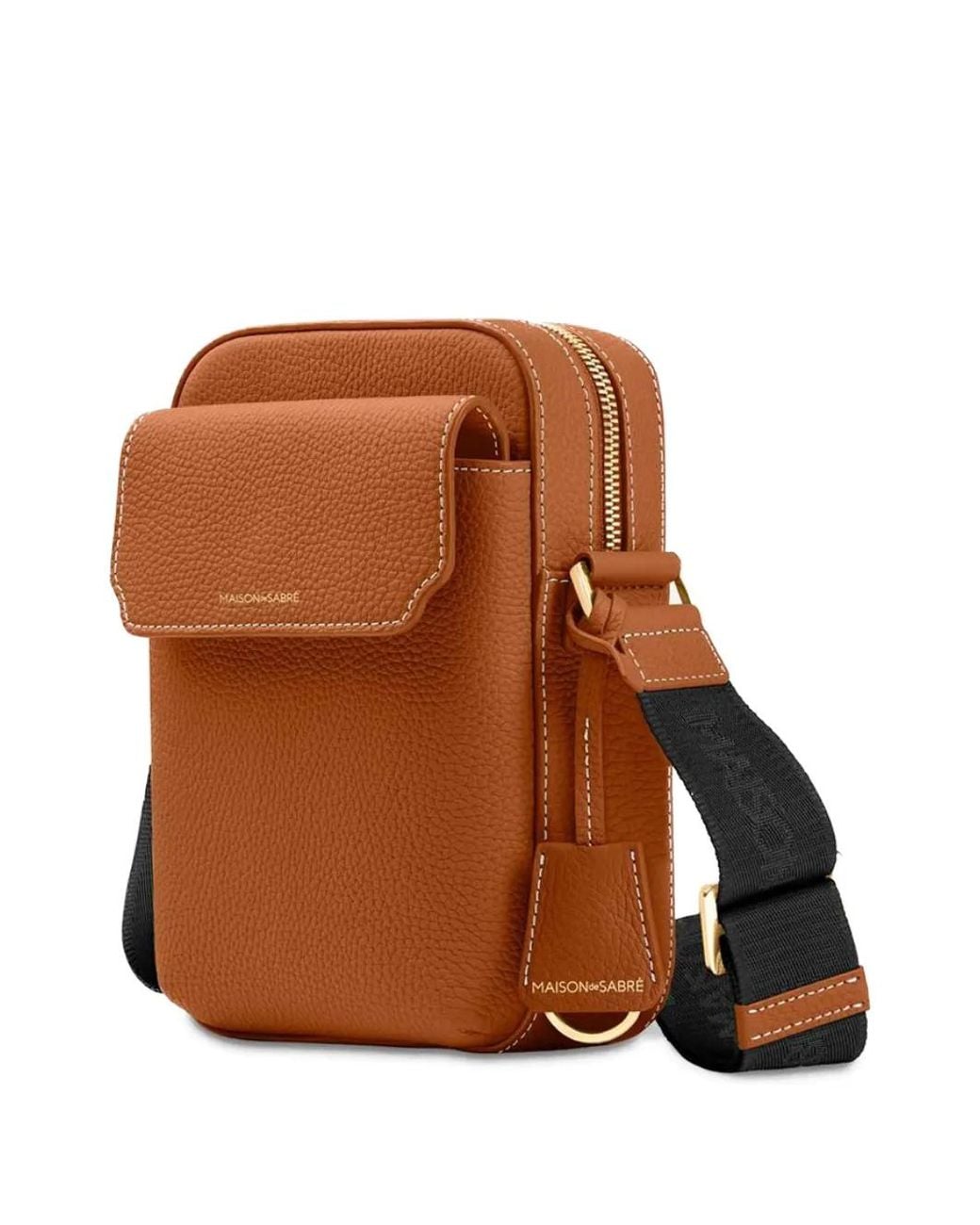 Maison De Sabre Brown Small Leather Messenger Bag