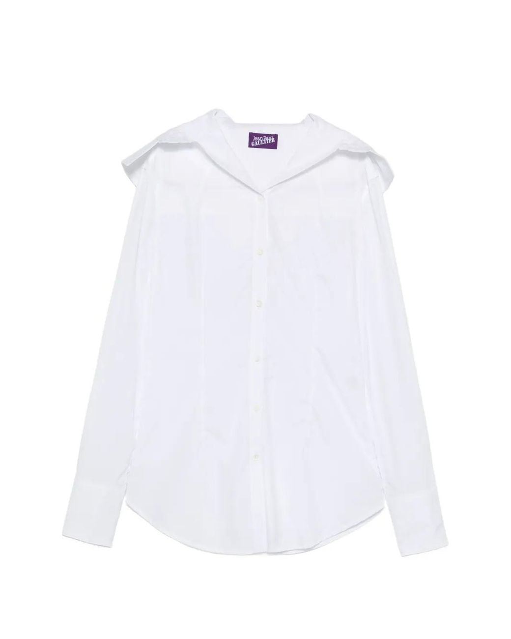 Jean Paul Gaultier White Hooded Button-Up Shirt