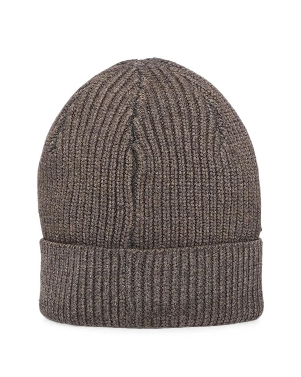 Dime Gray Ribbed-Knit Beanie Hat