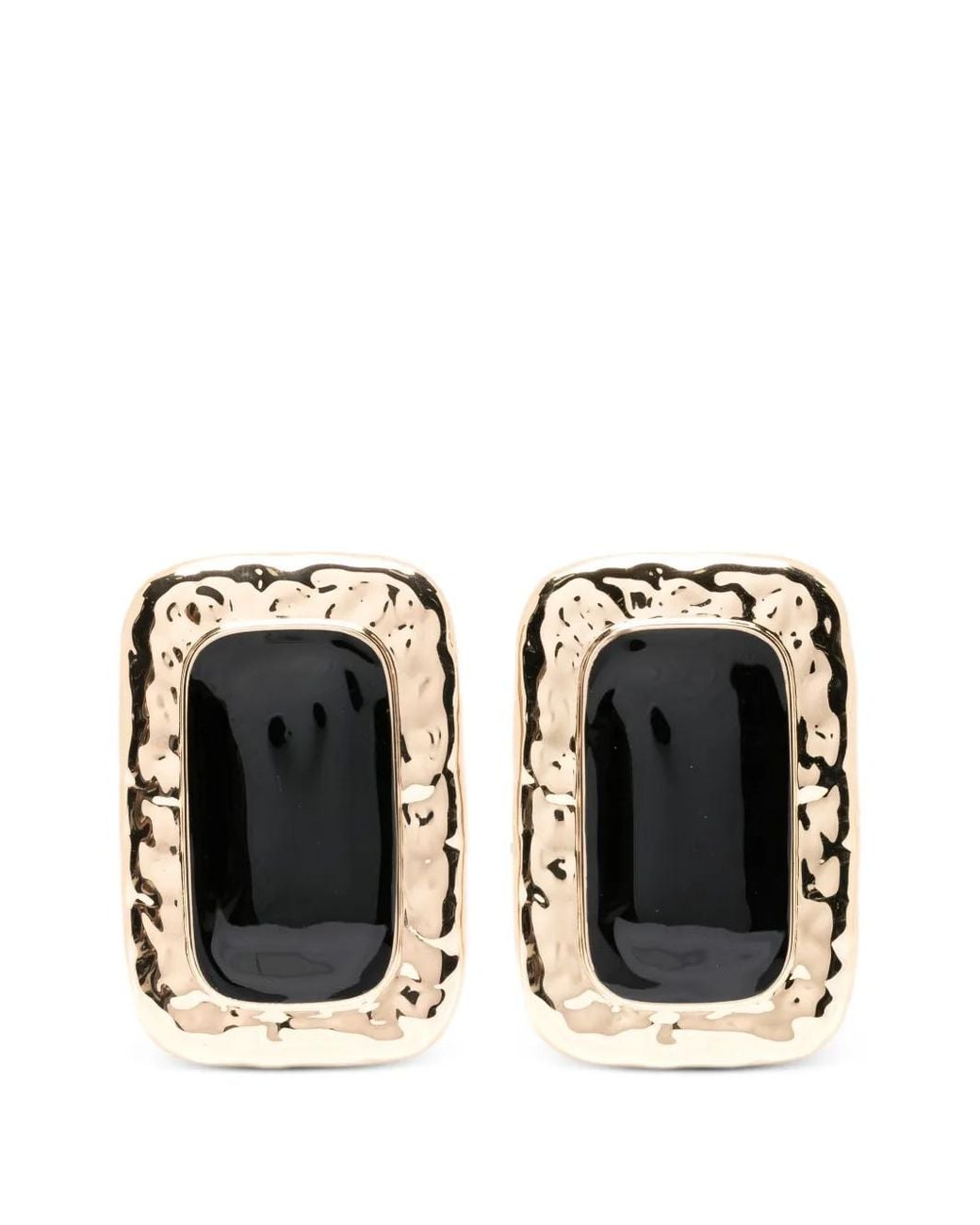 Self-Portrait Black Large Mottled Earrings