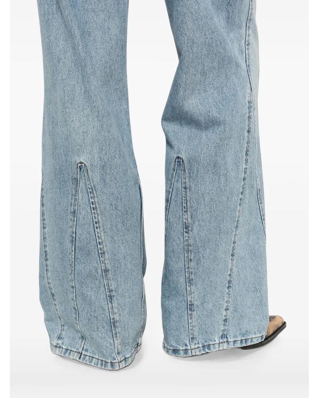 Lois Blue Seam-Detail Flared Jeans