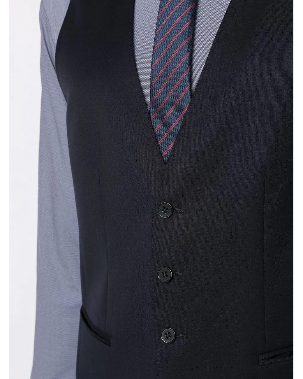 Boss Blue Button-Down Tailored Waistcoat for men