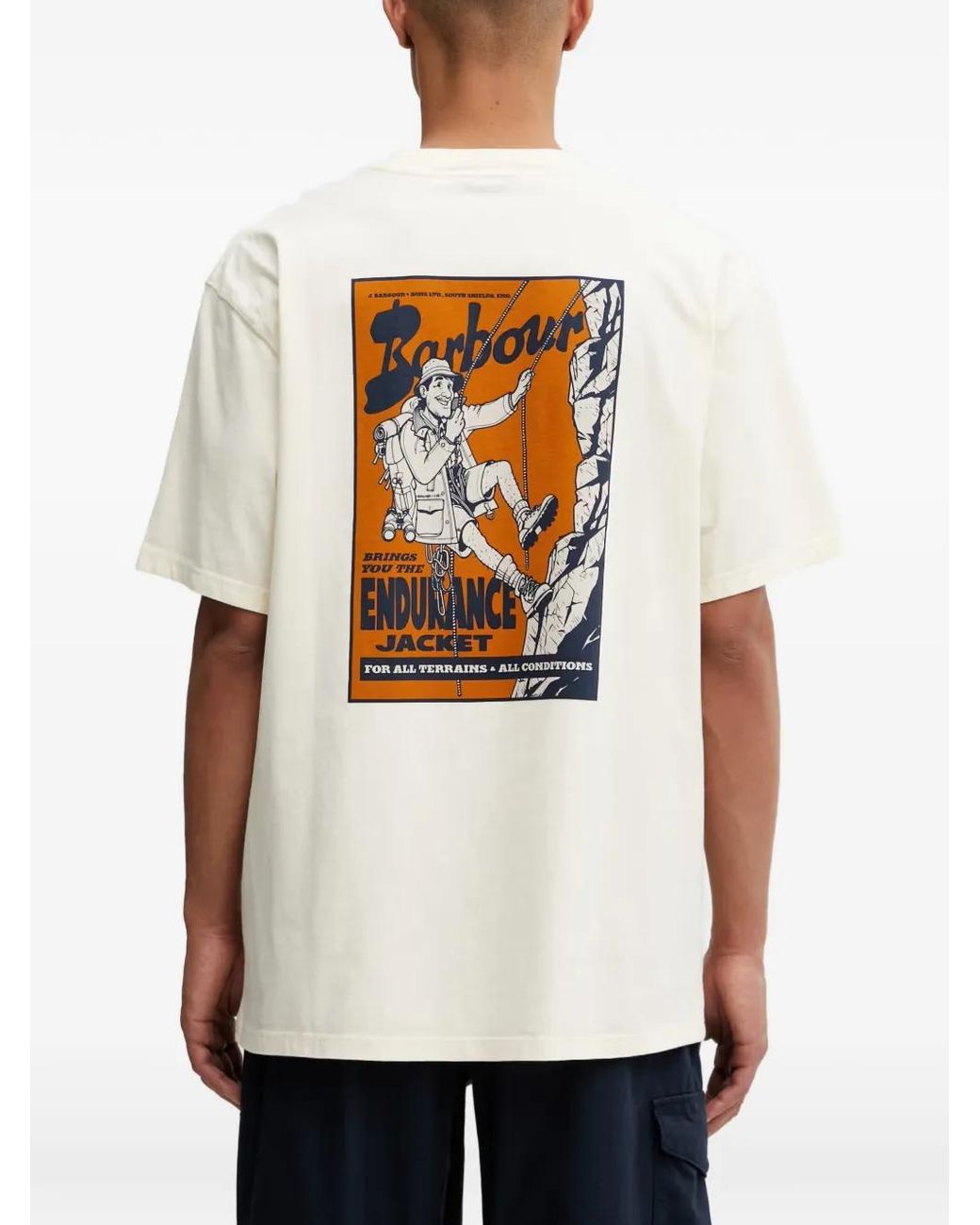 Barbour White Terrain Oversized Graphic T-Shirt for men