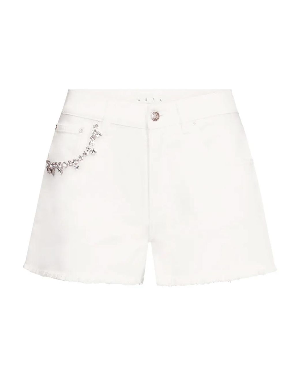 Area White Crystal-Embellished Shorts