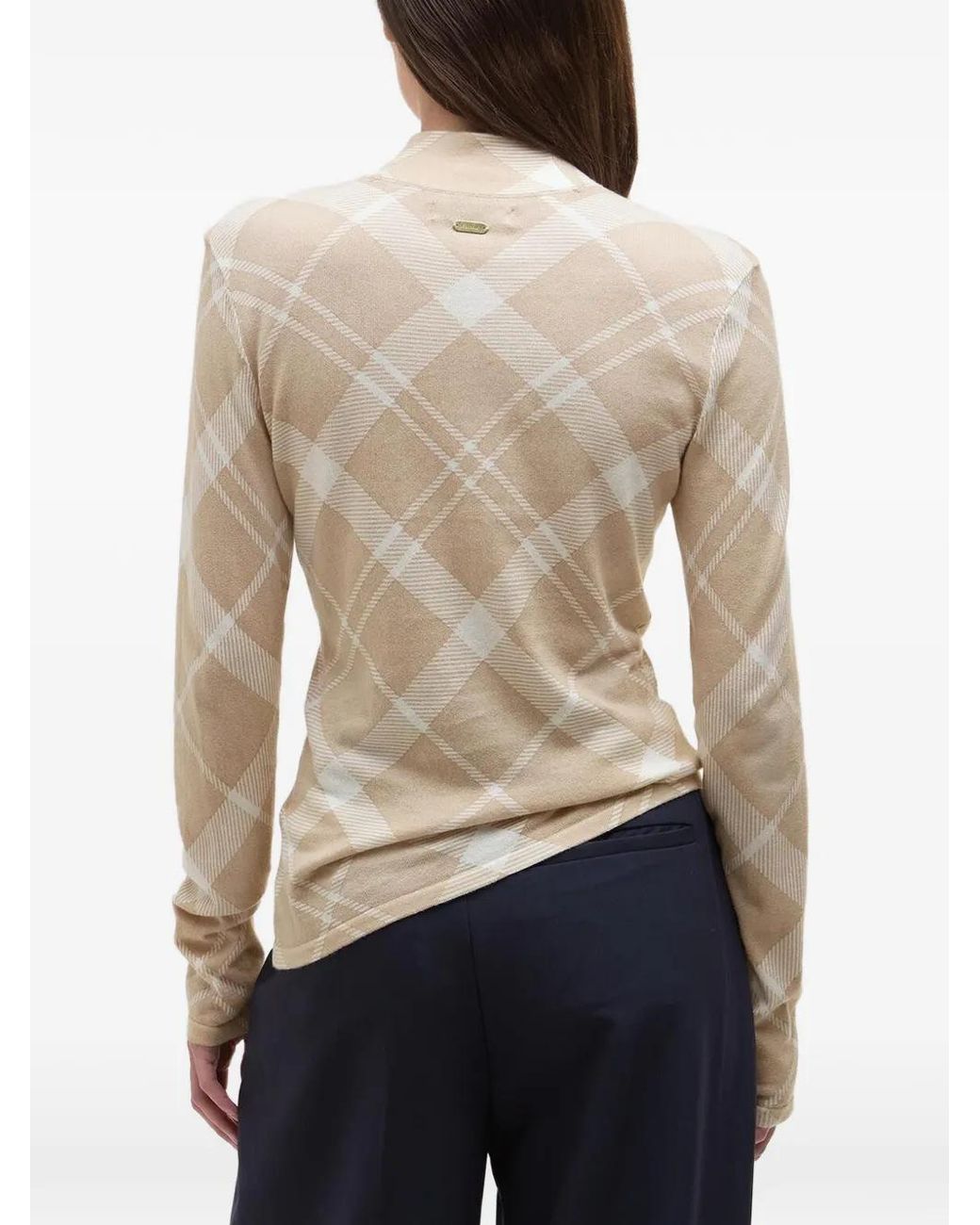 Barbour Blue Savannah Argyle High-Neck Top
