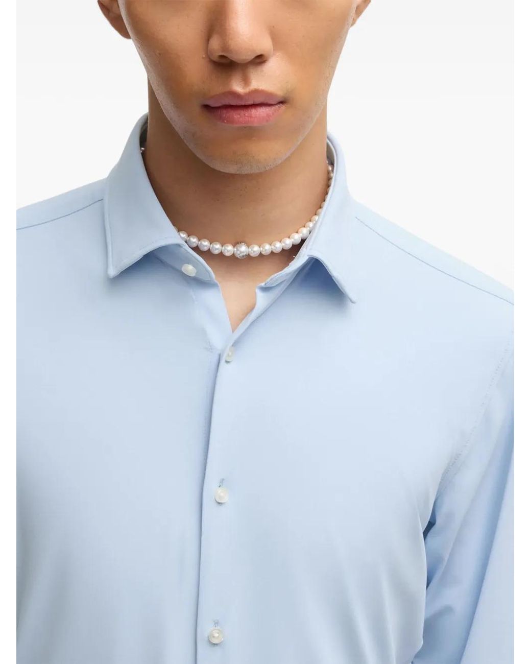 HUGO Blue Poplin Shirt for men