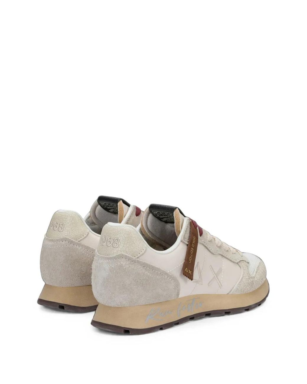 Sun 68 White Tom Vintage Panelled Sneakers for men