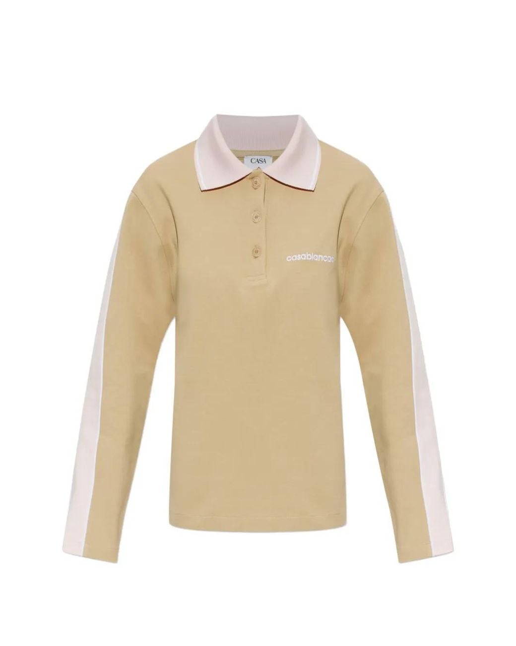 Casablanca White Logo-Embroidered Long-Sleeve Sweater