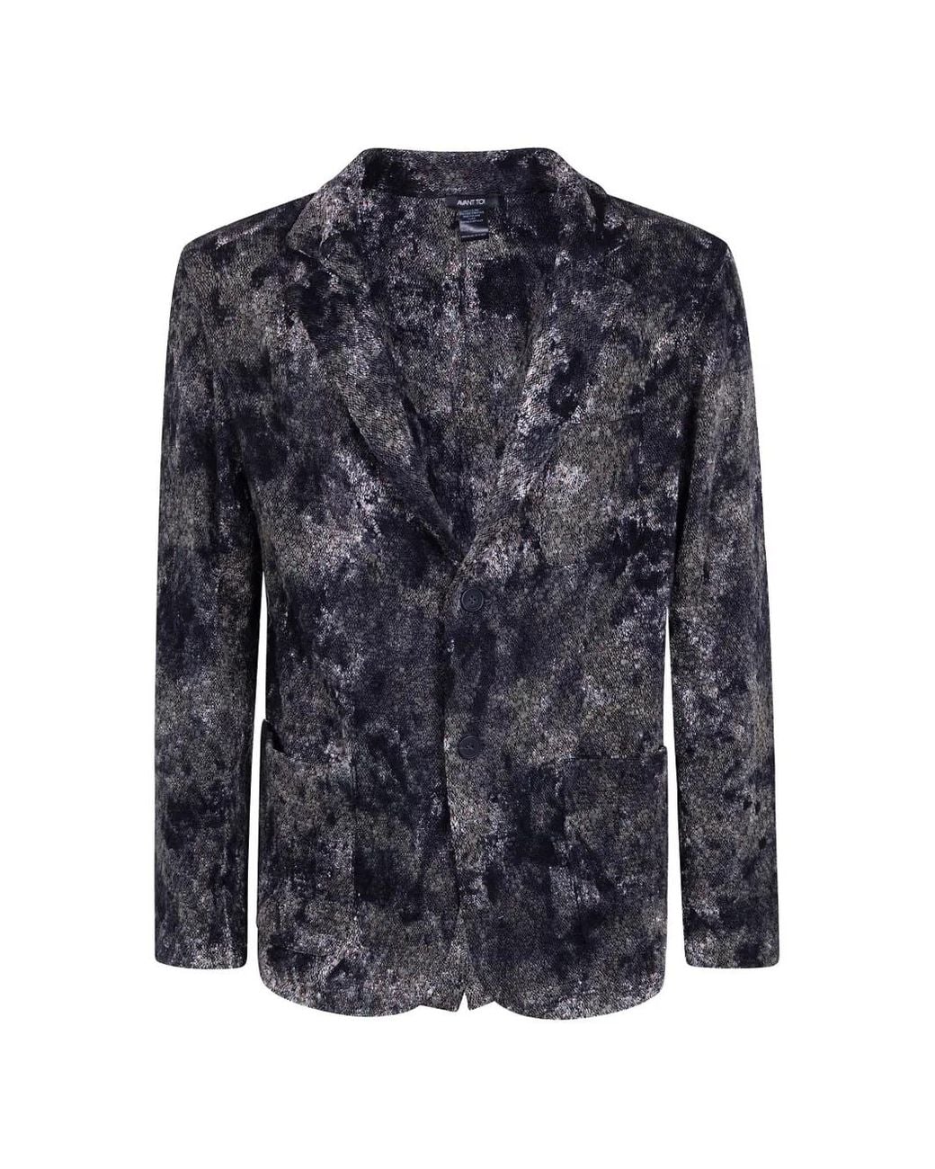 Avant Toi Blue Textured-Finish Blazer for men