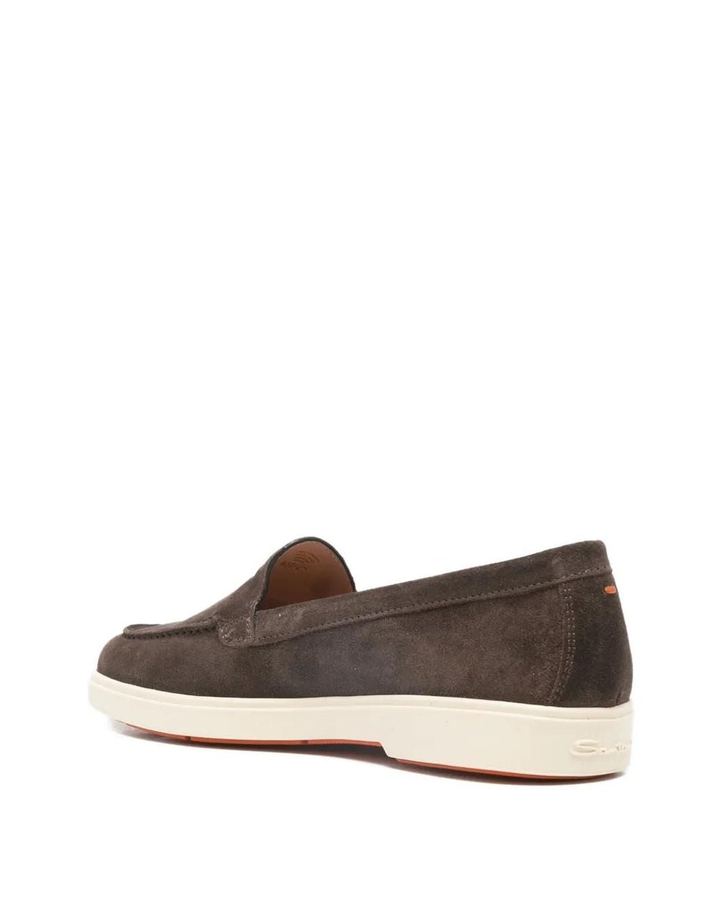 Santoni Brown Mocassins Yalta À Bout Rond