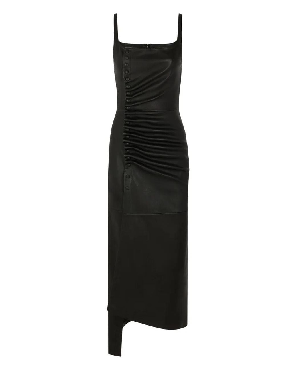 Rabanne Black Ruched Midi Dress
