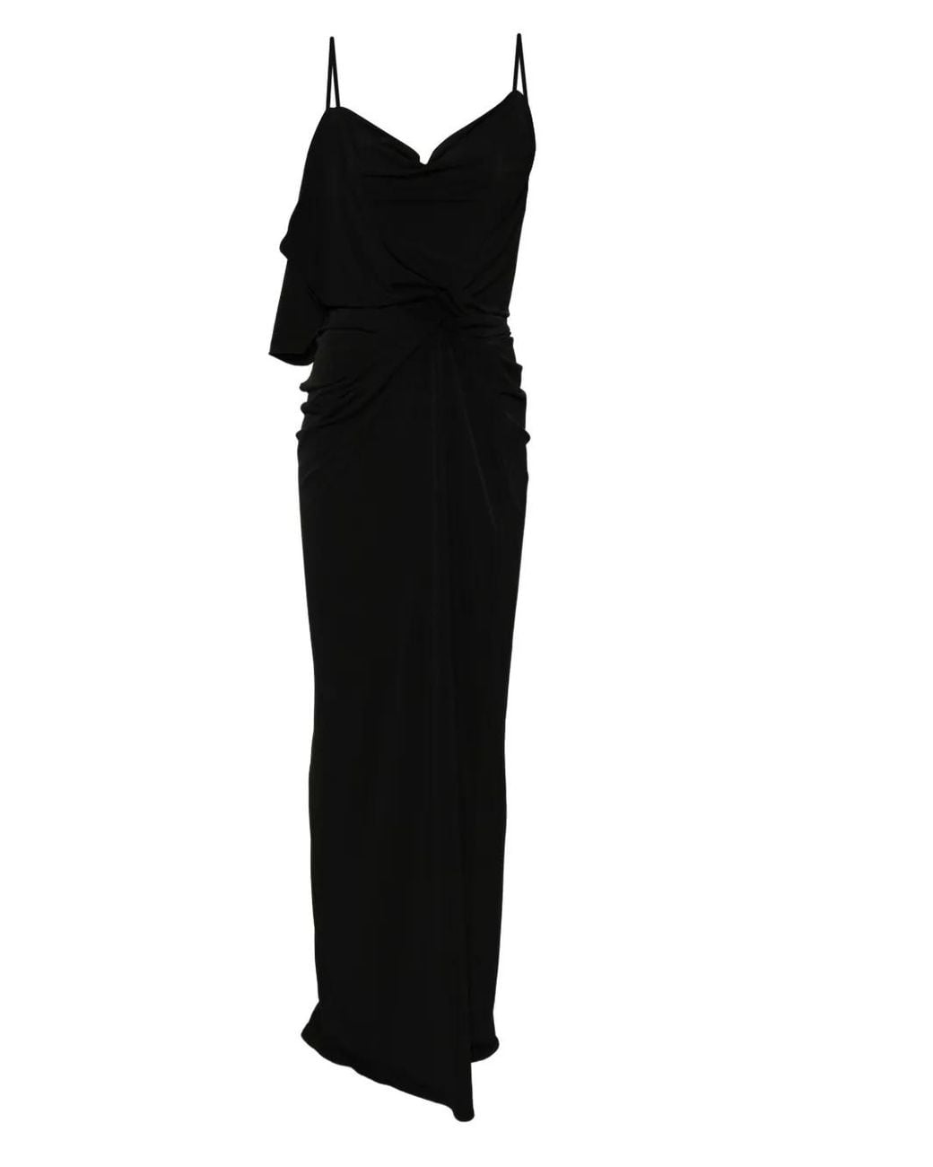 Coperni Black Draped Washing-Clip Evening Dress