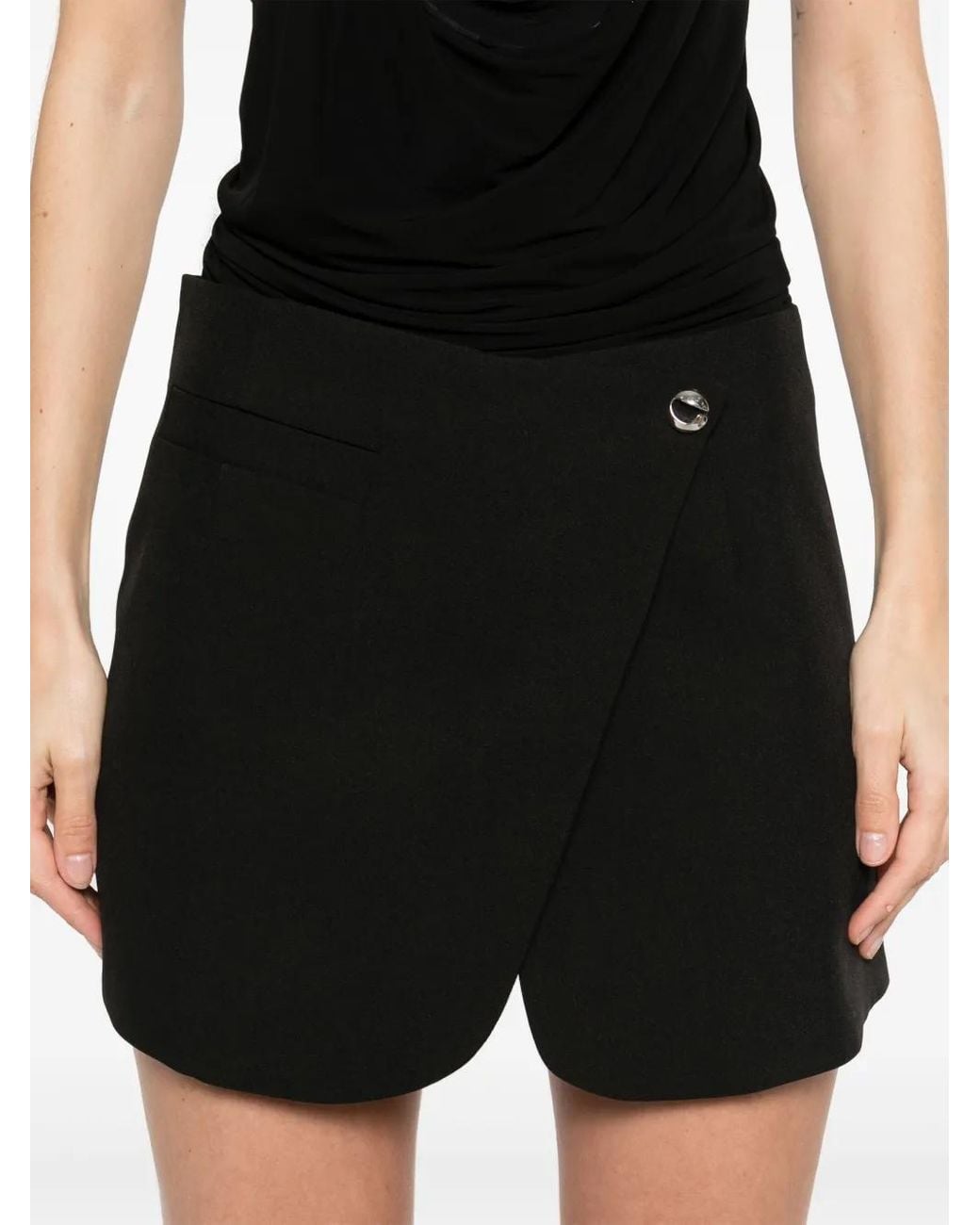 Coperni Black Mini Skirt With Off-Centre Fastening