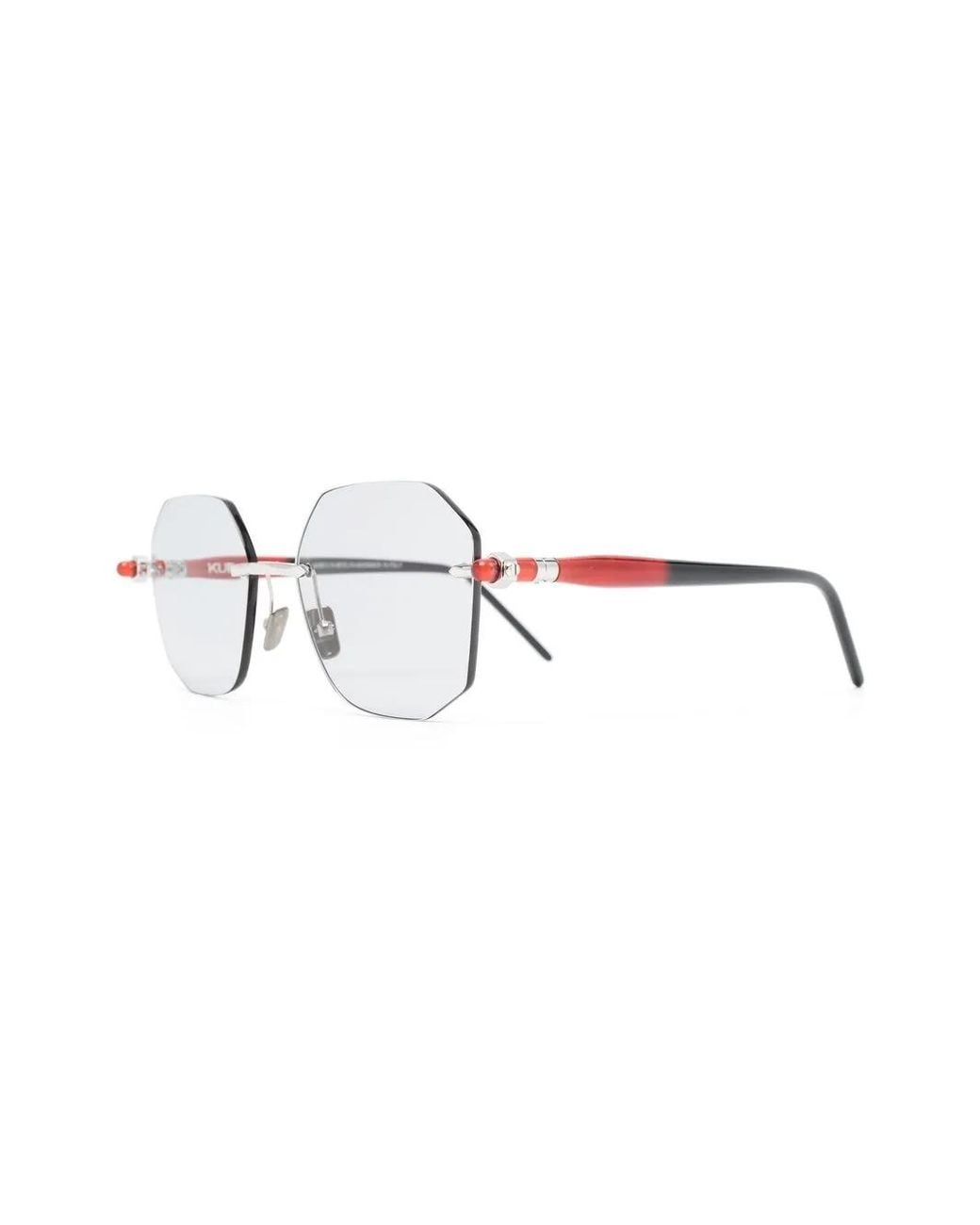Kuboraum Metallic Square-Frame Rimless Glasses