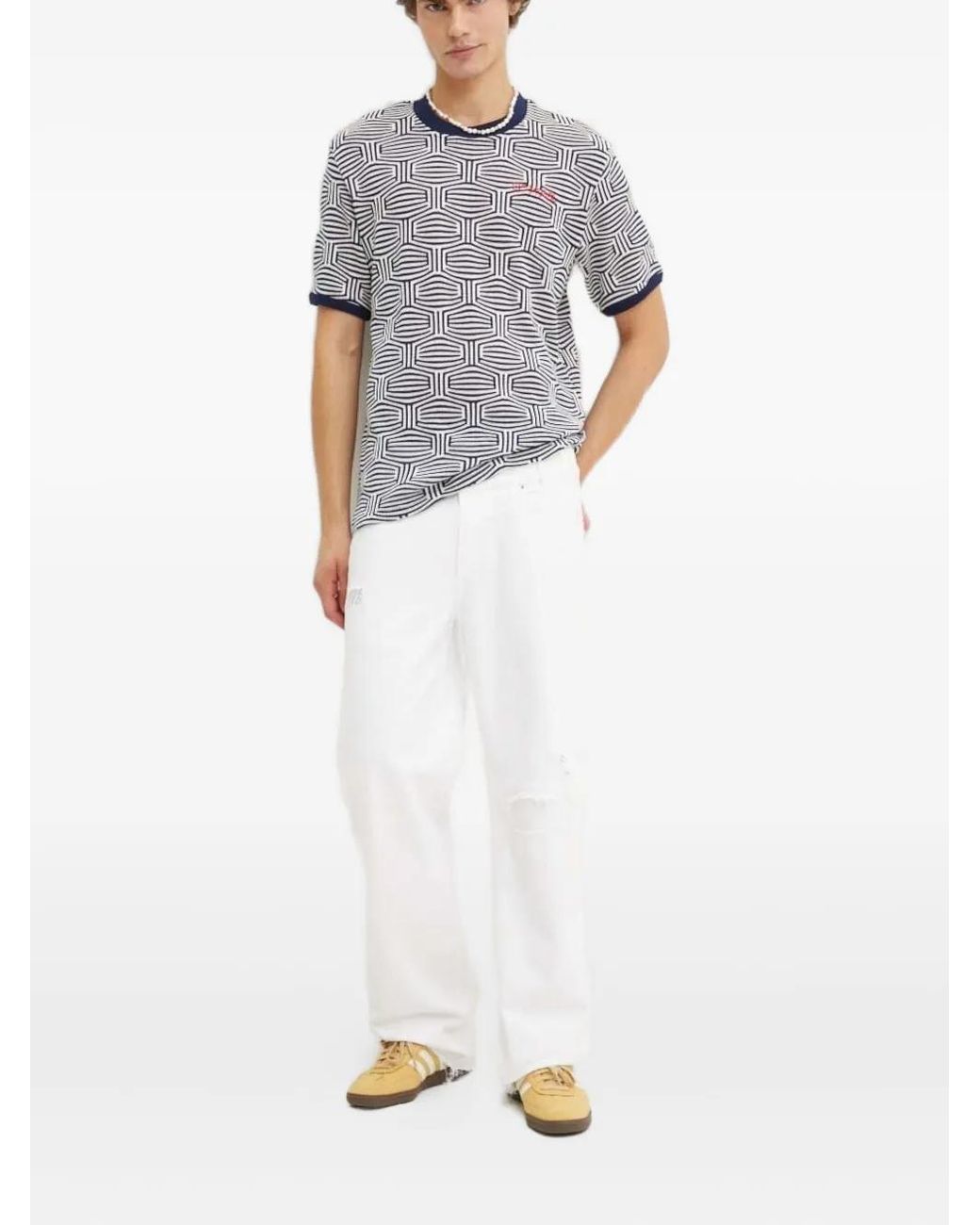 Desigual White Distressed Logo Jeans for men