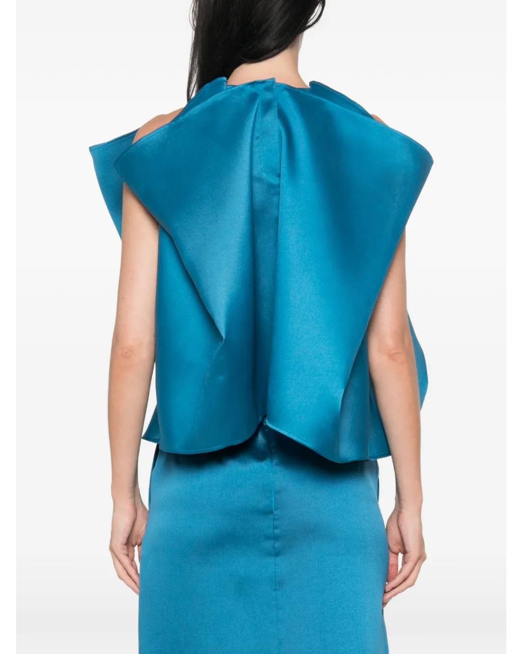 Lutz Huelle Blue Lotus Asymmetric Top
