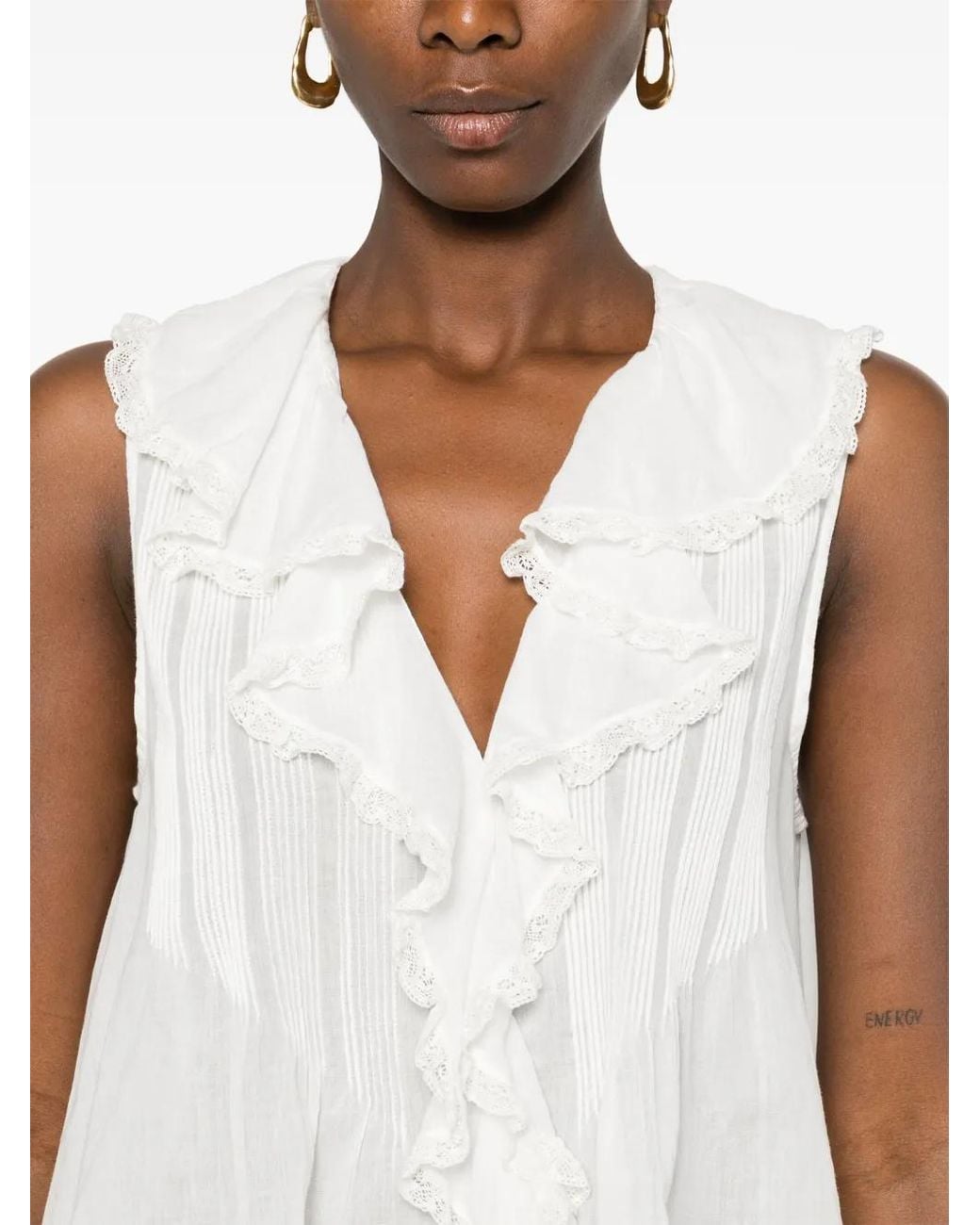 Doen White Hilda Top