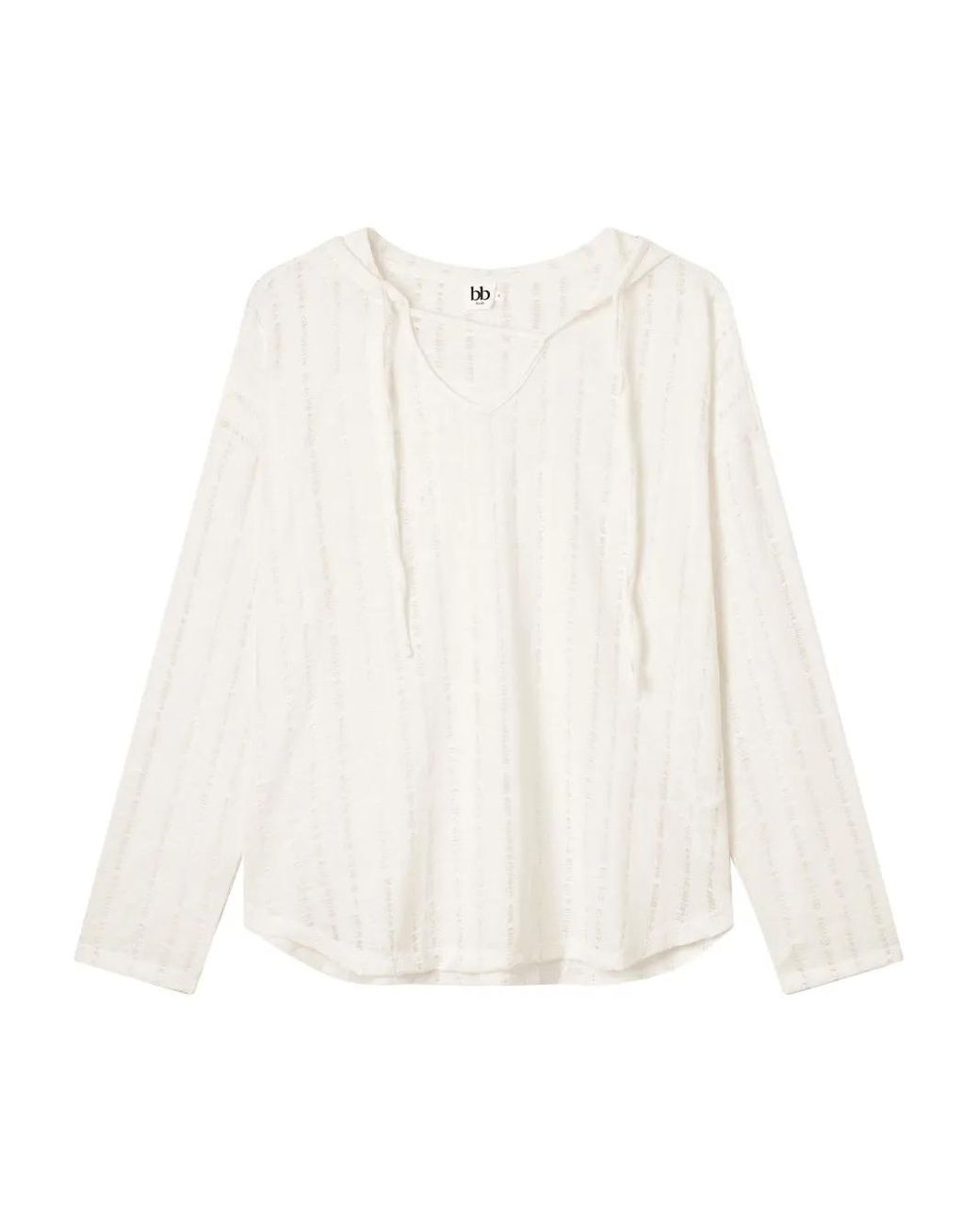B+ AB White Hooded Striped Top