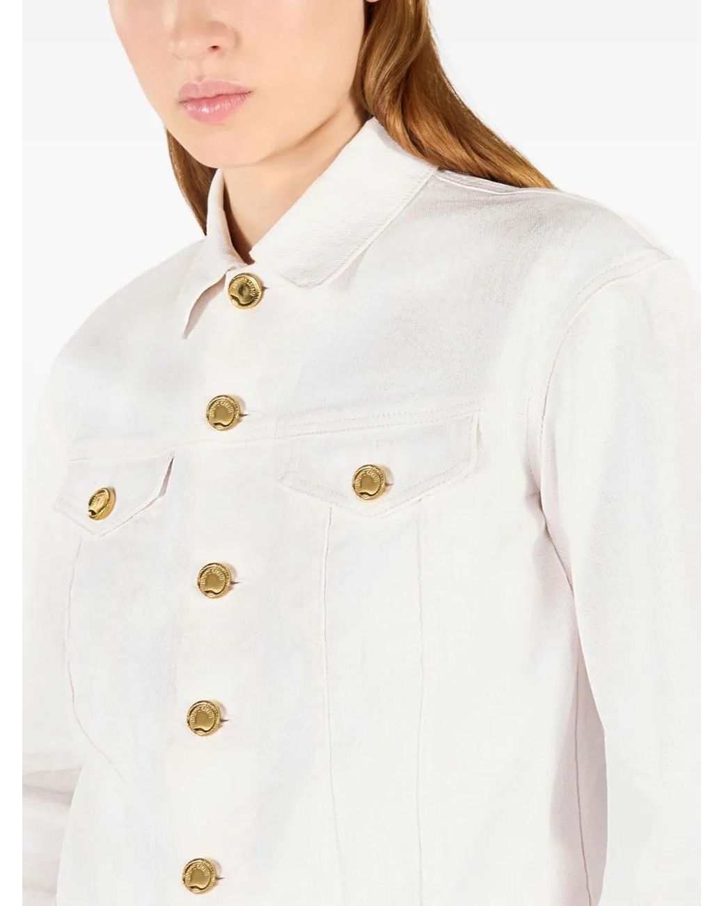 Roberto Cavalli White Cropped Jacket