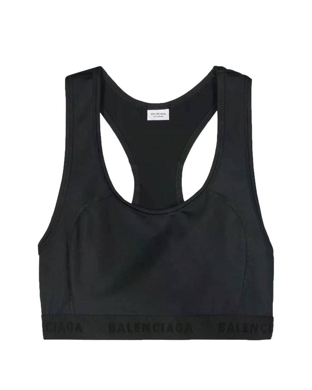 Balenciaga Black Logo-Band Racerback Top