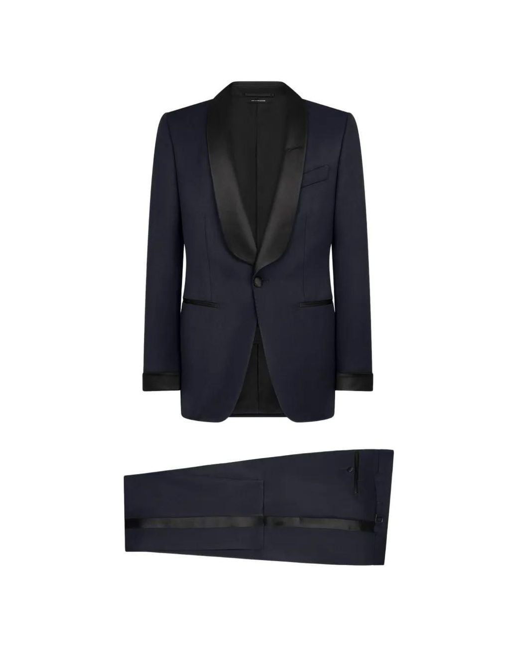Tom Ford Blue Costume À Col Châle for men