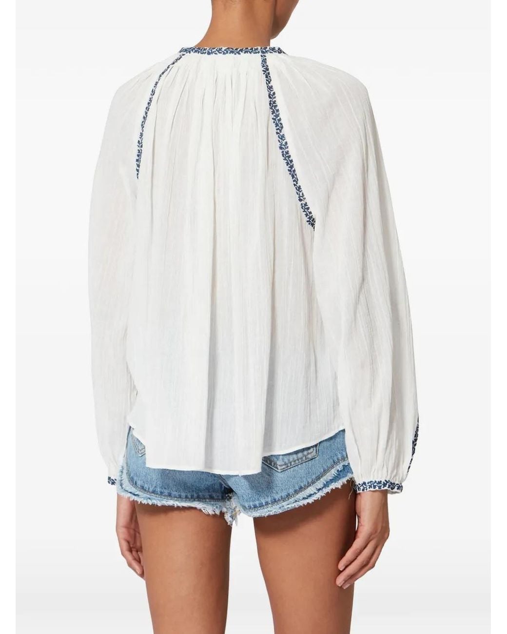 Isabel Marant White Lena Ecru Cotton T-Shirts Tops
