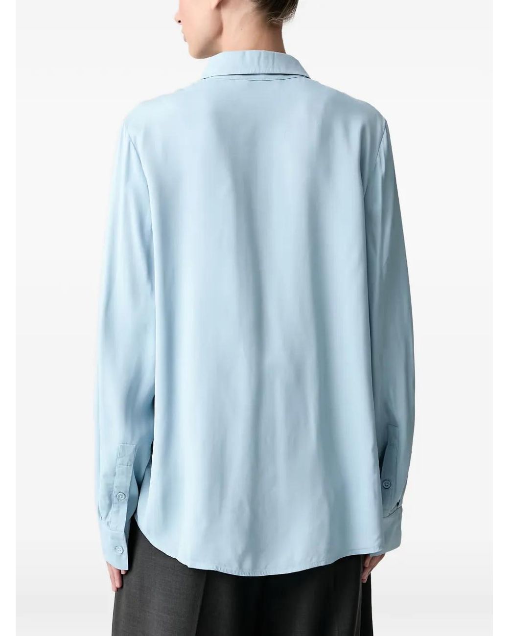 Stine Goya Blue Embroidered-Pocket Shirt