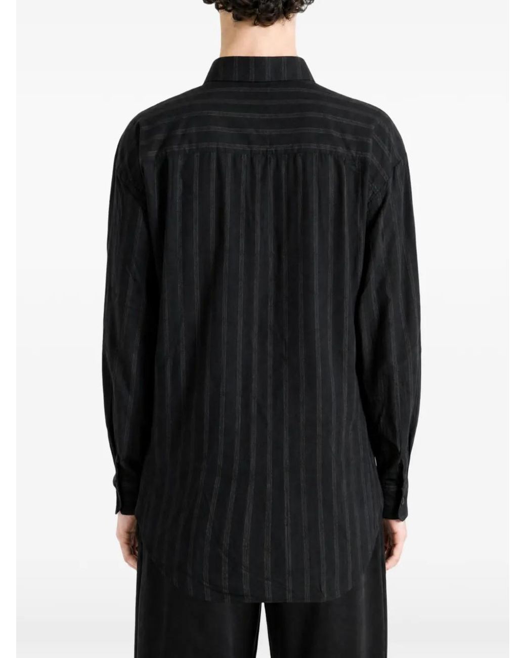 Ziggy Chen Black Striped Layered-Effect Shirt for men