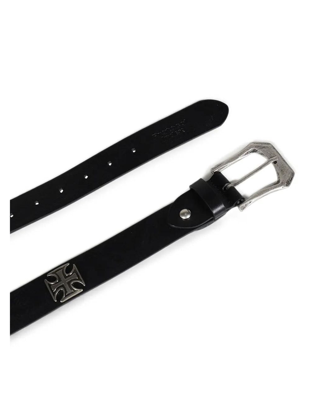 Protocol Index White Studded Leather Belt for men