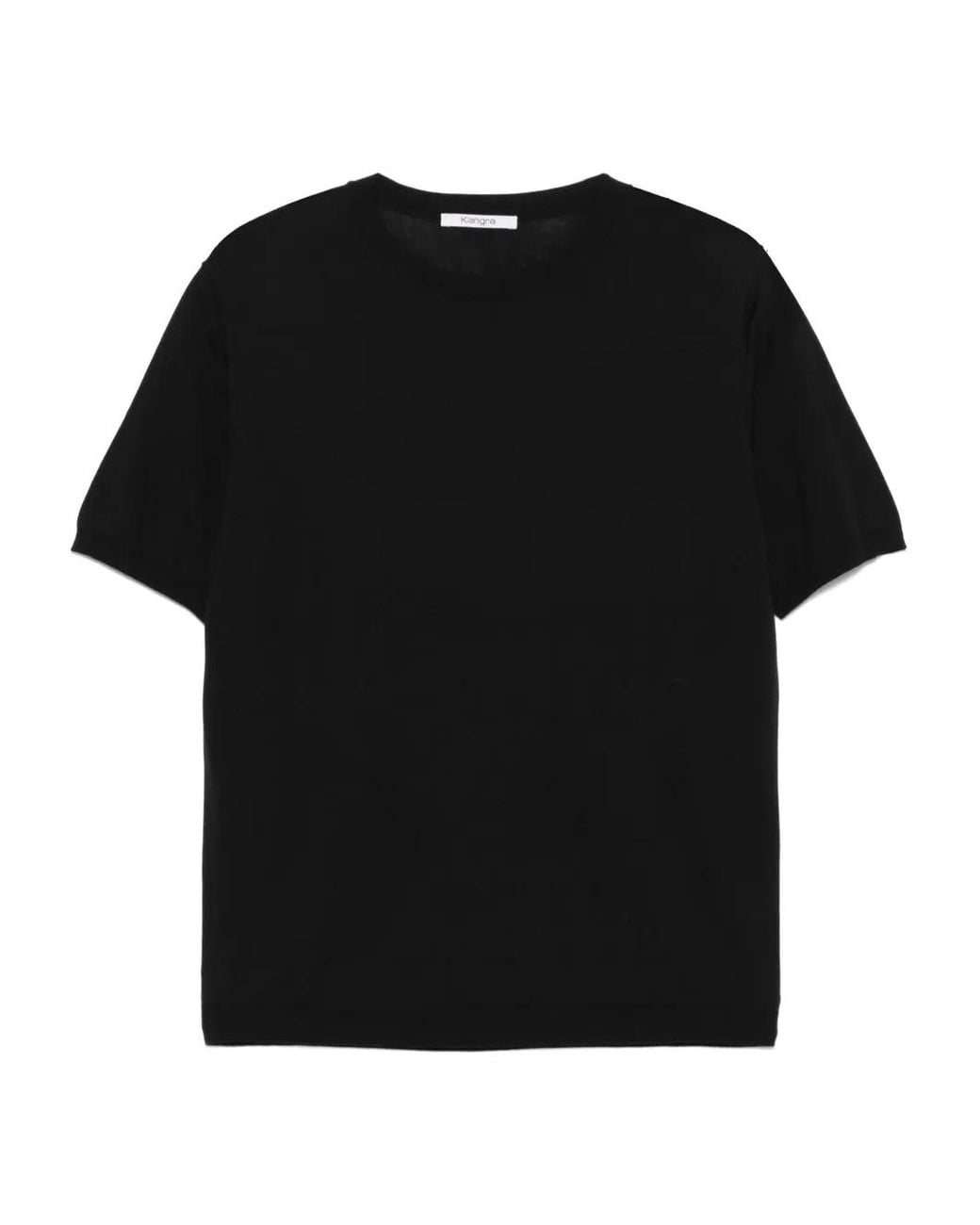 Kangra Black Fine-Ribbed T-Shirt for men