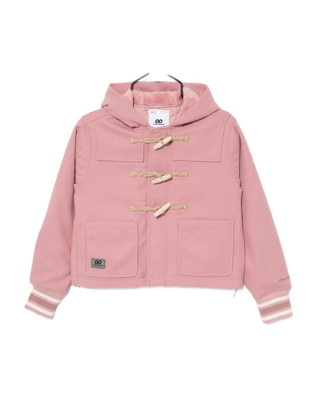 Chocoolate Pink Cropped-Jacke Mit Logo-Patch