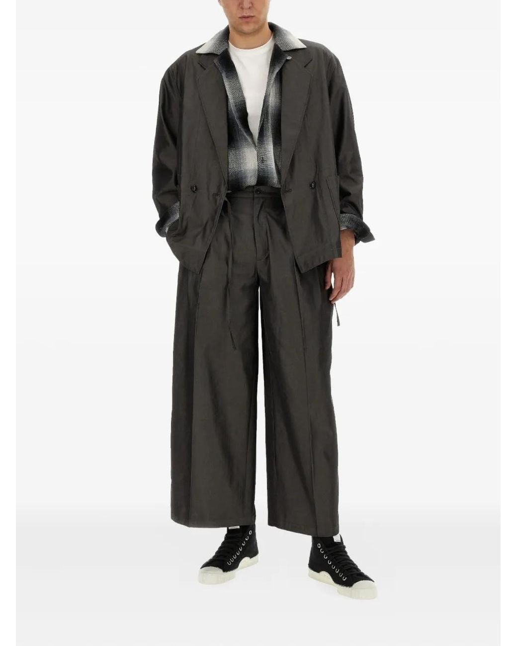 A.I.E. Black Double-Breasted Cotton Jacket for men