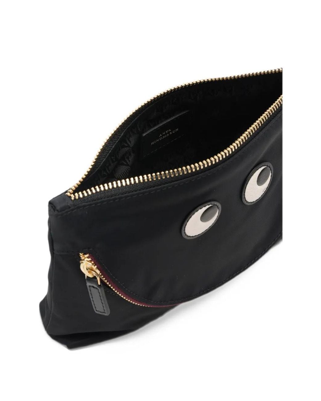Anya Hindmarch Black Eyes Zip-Around Clutch Bag