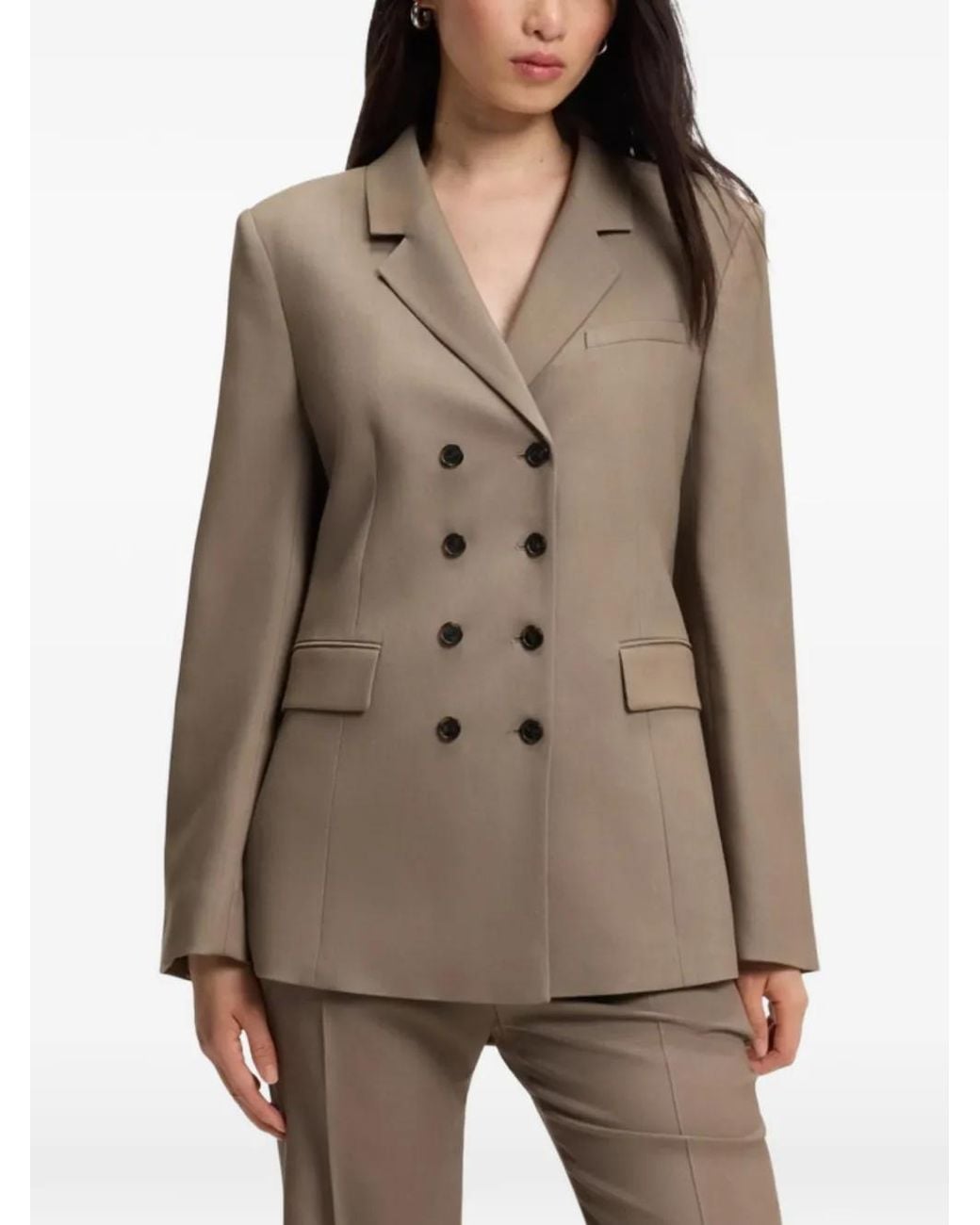 Boss Brown Double-Breasted Blazer