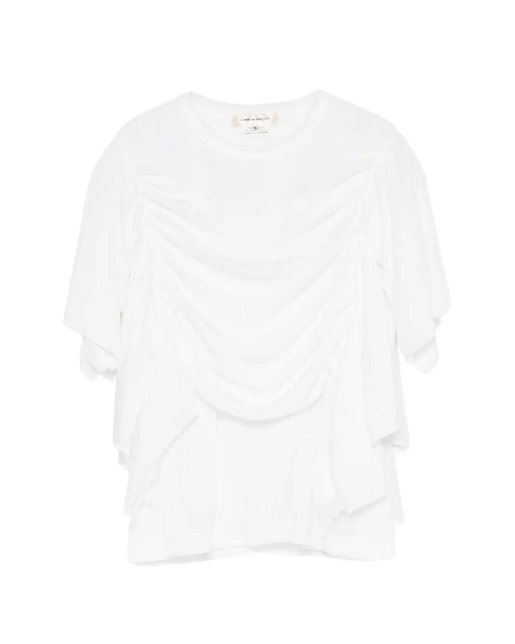 Comme des Garçons White Ruched T-Shirt
