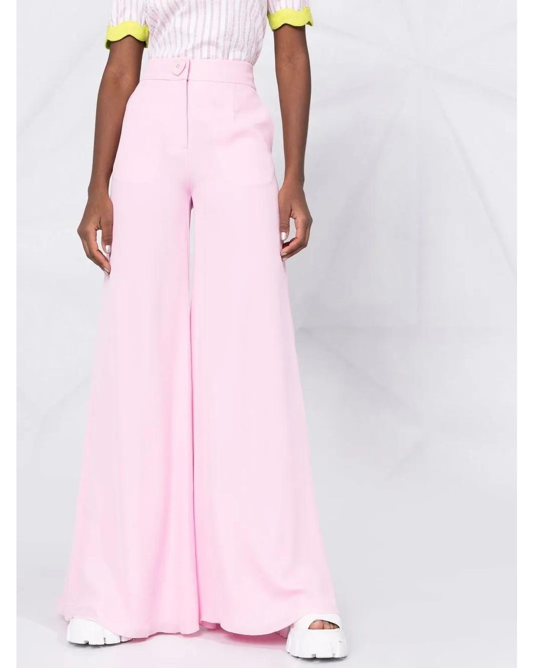 Moschino Pink High-waisted Flared Trousers
