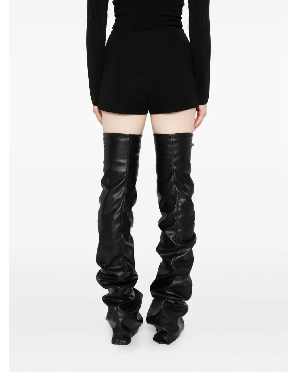 Mugler Black Pleated Shorts