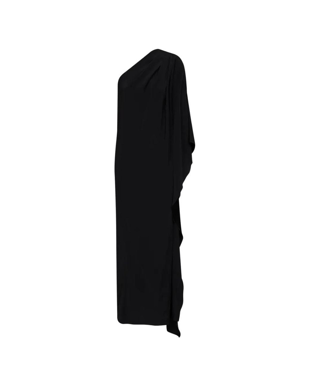 Gianluca Capannolo Black One-Shoulder Draped Gown