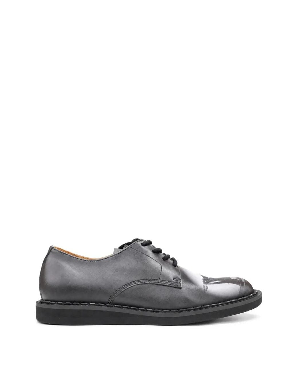 Undercover White Graphic-Print Leather Derby Shoes for men
