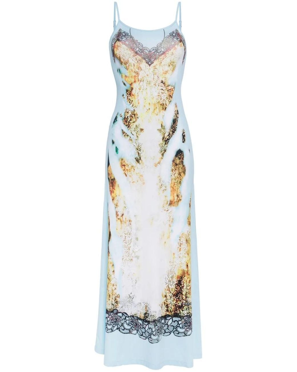 Y. Project White Graphic-Print Slip Dress