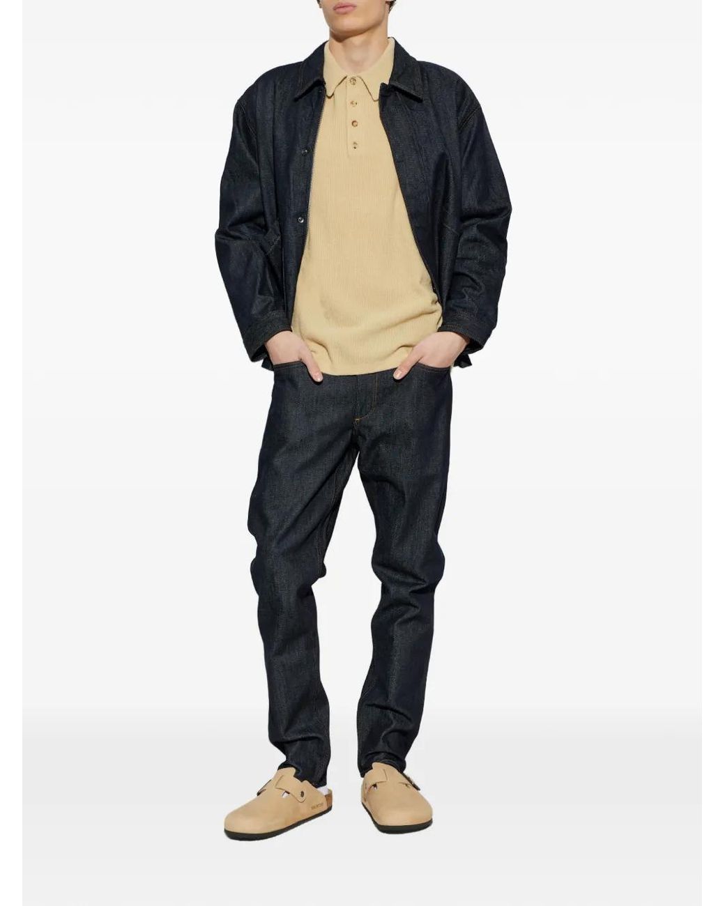 Rag & Bone Blue Zip-Up Denim Jacket for men