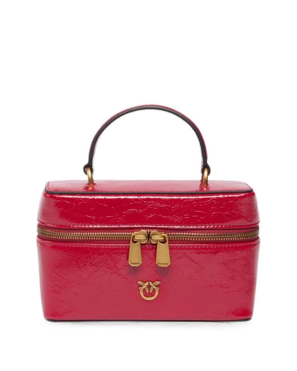 Pinko Red Vanity Soft Mini New Shiny Bag