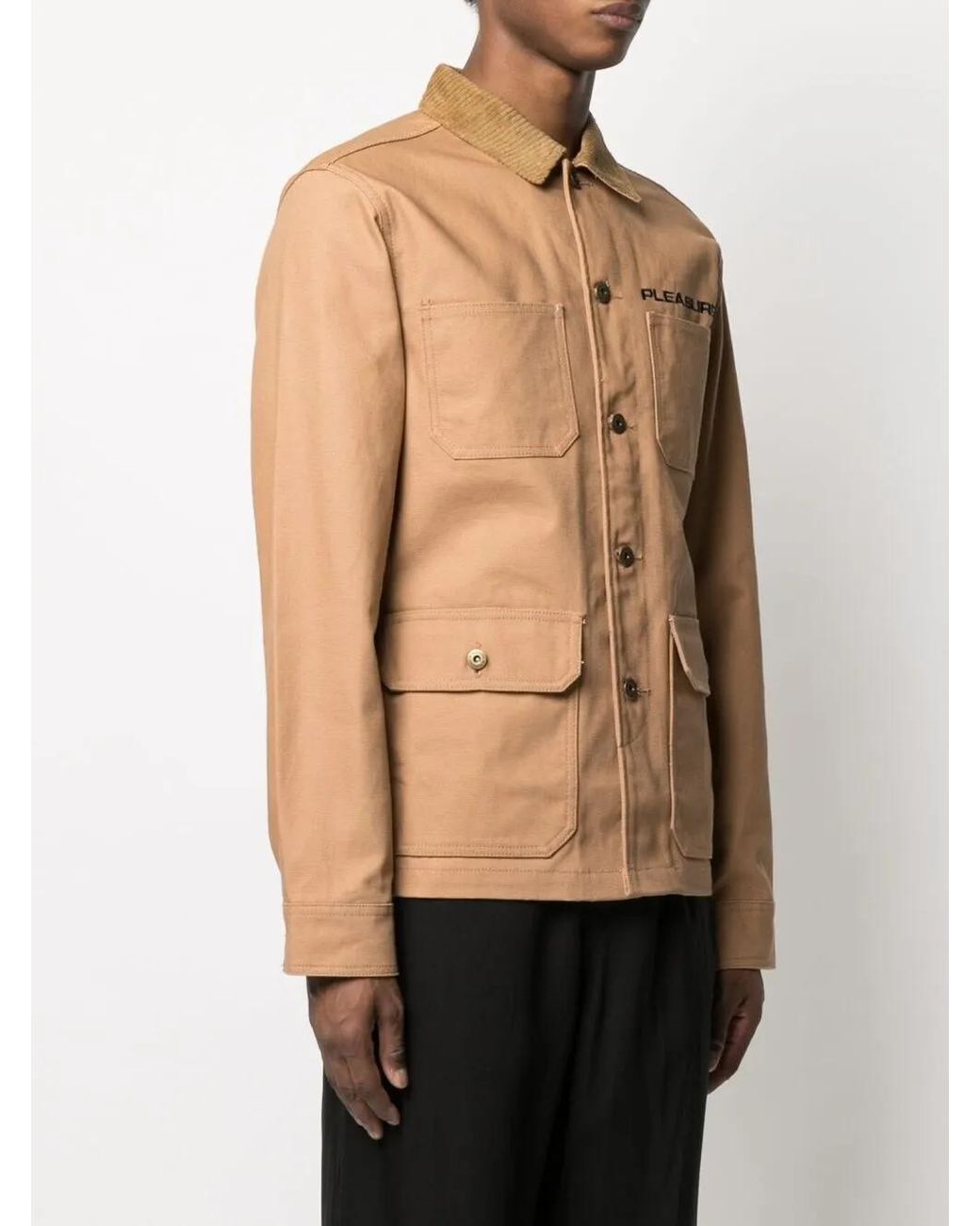 Pleasures Brown Graphic-Print Button-Up Jacket for men