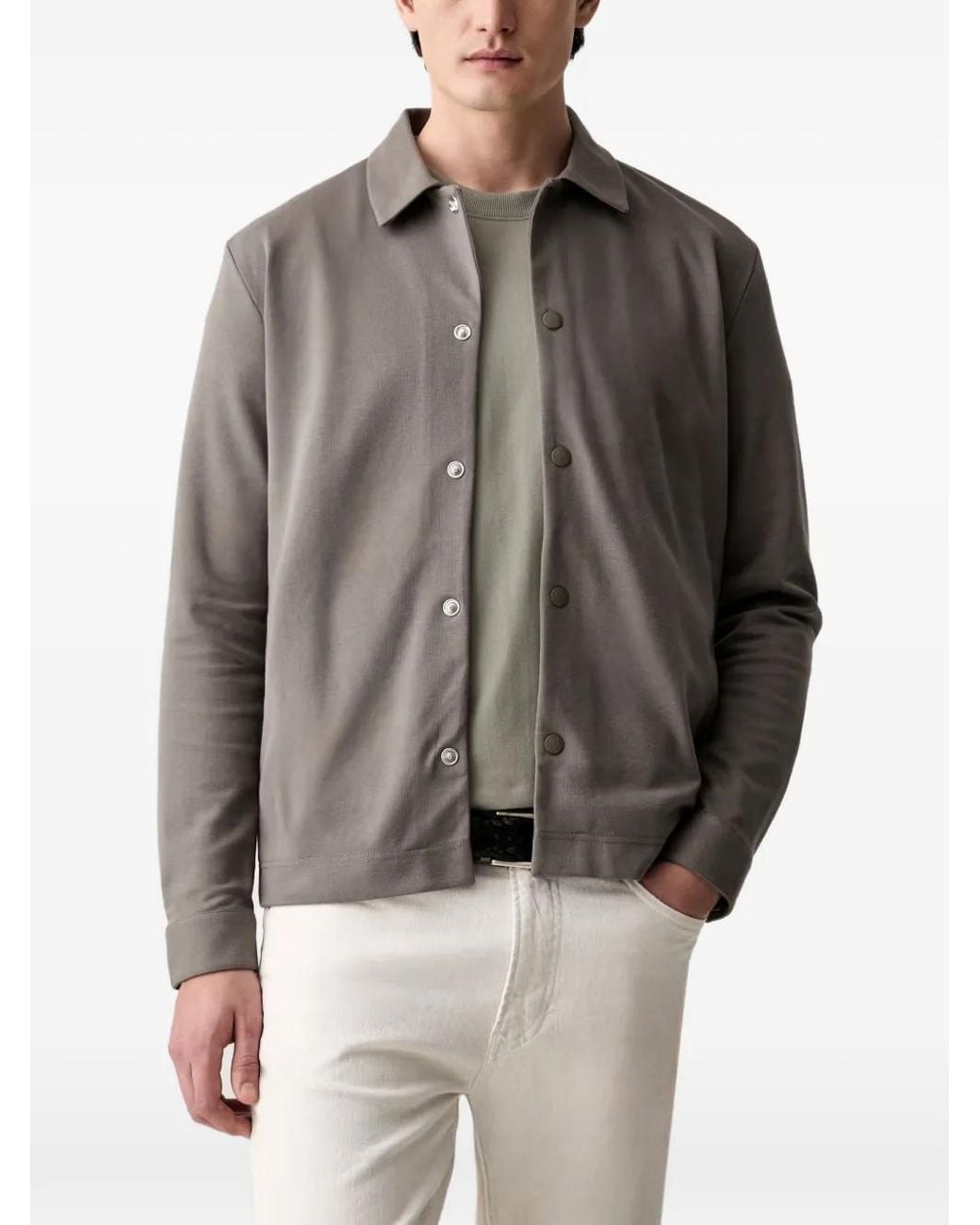 Marc O' Polo Gray Press-Stud Cardigan for men