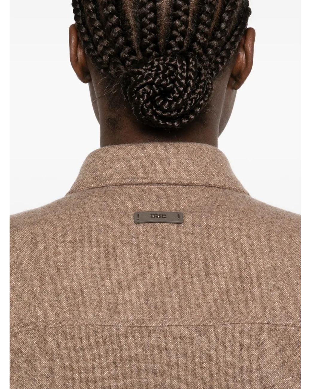 Peserico Brown Button-Down Shirt Jacket