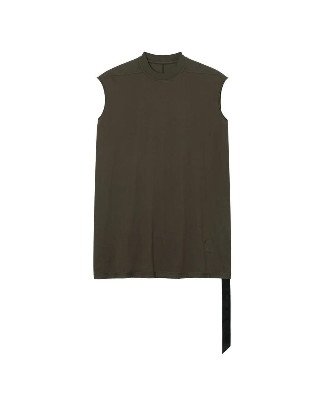 Rick Owens Green Raw-Cut Sleeveless T-Shirt for men