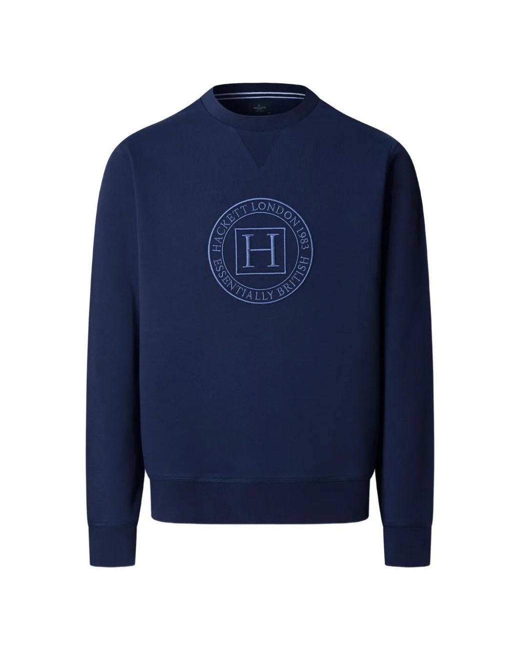 Hackett Blue Logo-Embroidered Crew-Neck Sweater for men