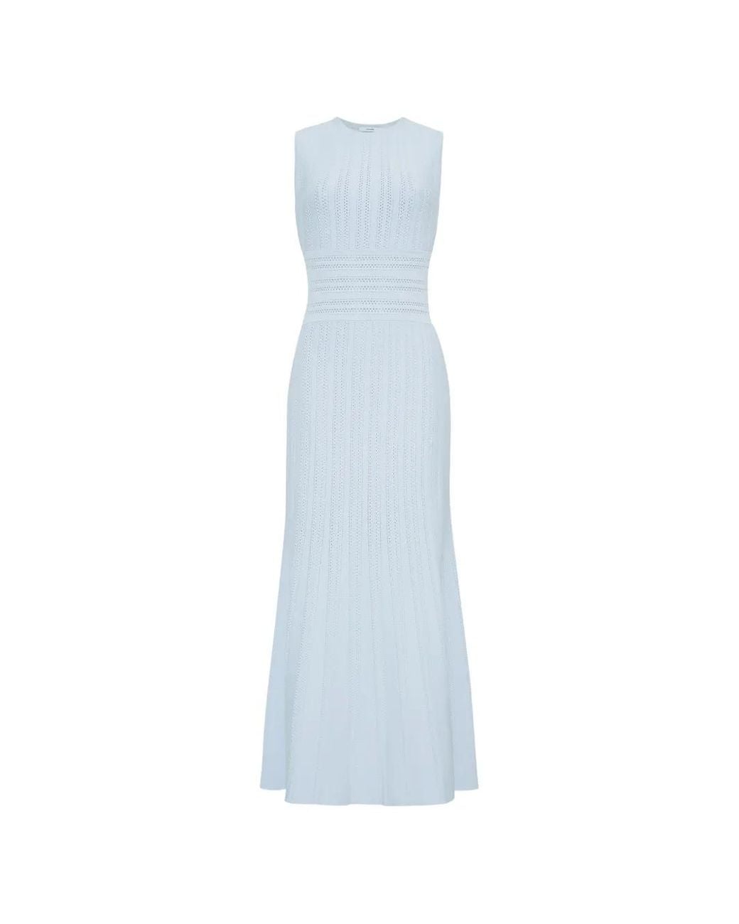 Adam Lippes Blue Sloan Pointelle-Knit Maxi Dress