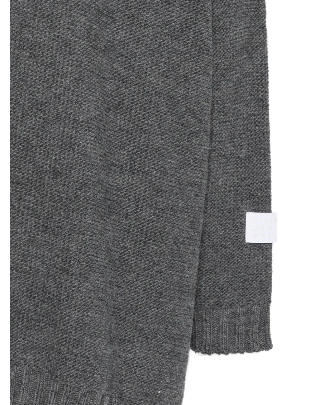 MM6 by Maison Margiela Blue Oversized V-Neck Sweater